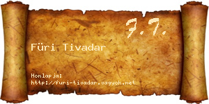 Füri Tivadar névjegykártya